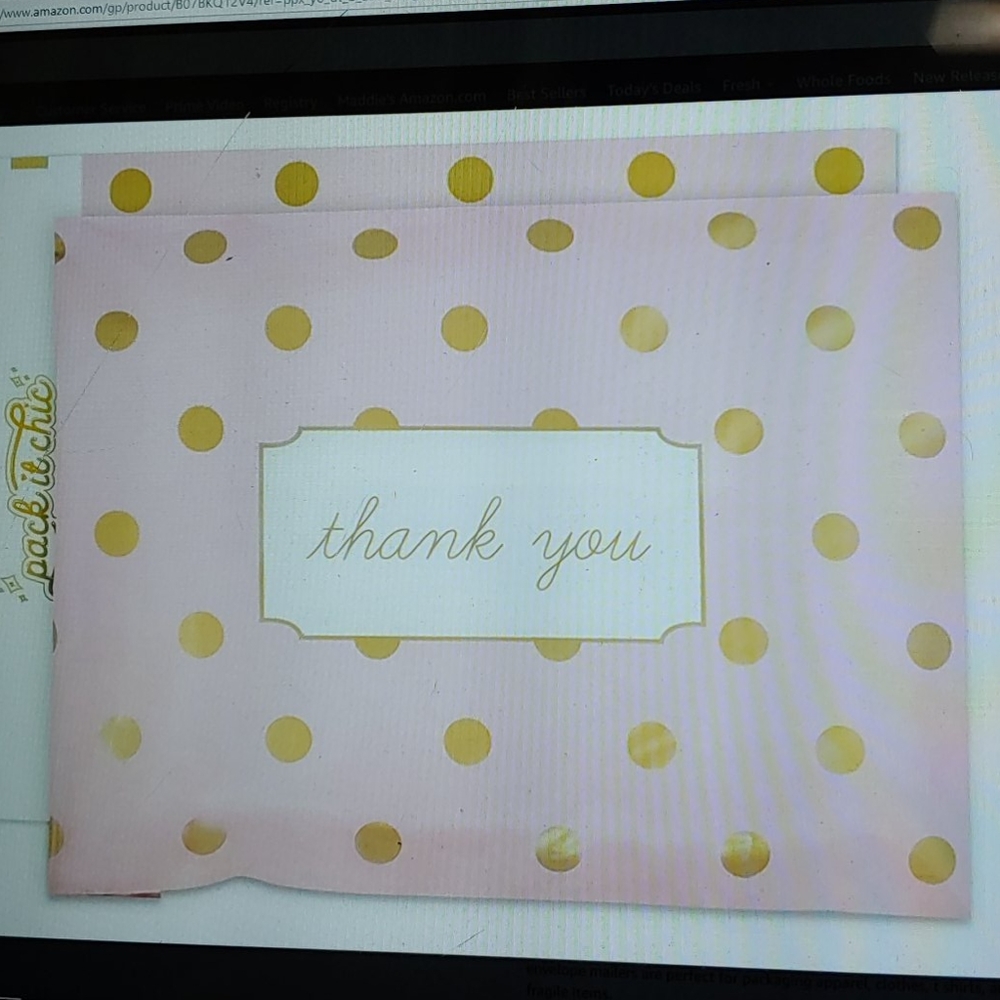 Pack It Chic 10x13 Pink Polka Dot-Thank You mailer